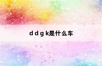 d d g k是什么车